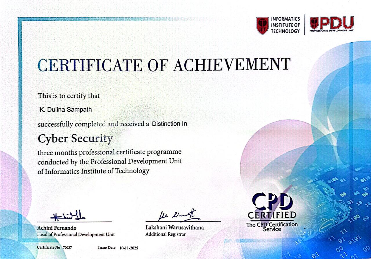 IIT PDU Cyber Security Certificate